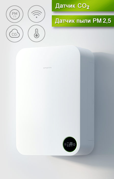 Бризер проветриватель Xiaomi Fresh Air System VTS6001CN с датчиком CO2